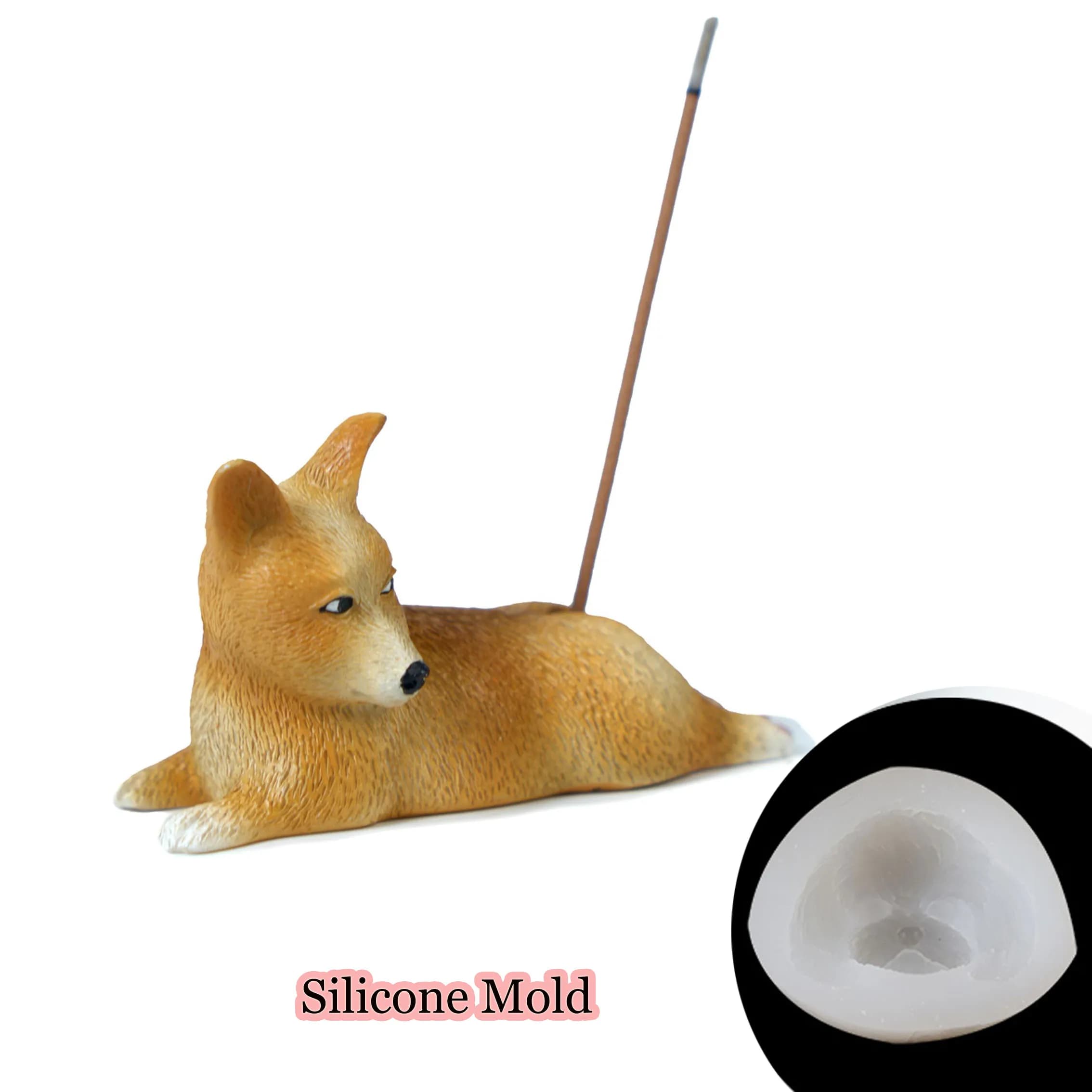 Simpatico porta incenso in resina animale Stampo in silicone Mini supporto per bastoncini in legno di sandalo/aglio, creazione di regali per decorazioni per la casa artigianali aromatici fai-da-te