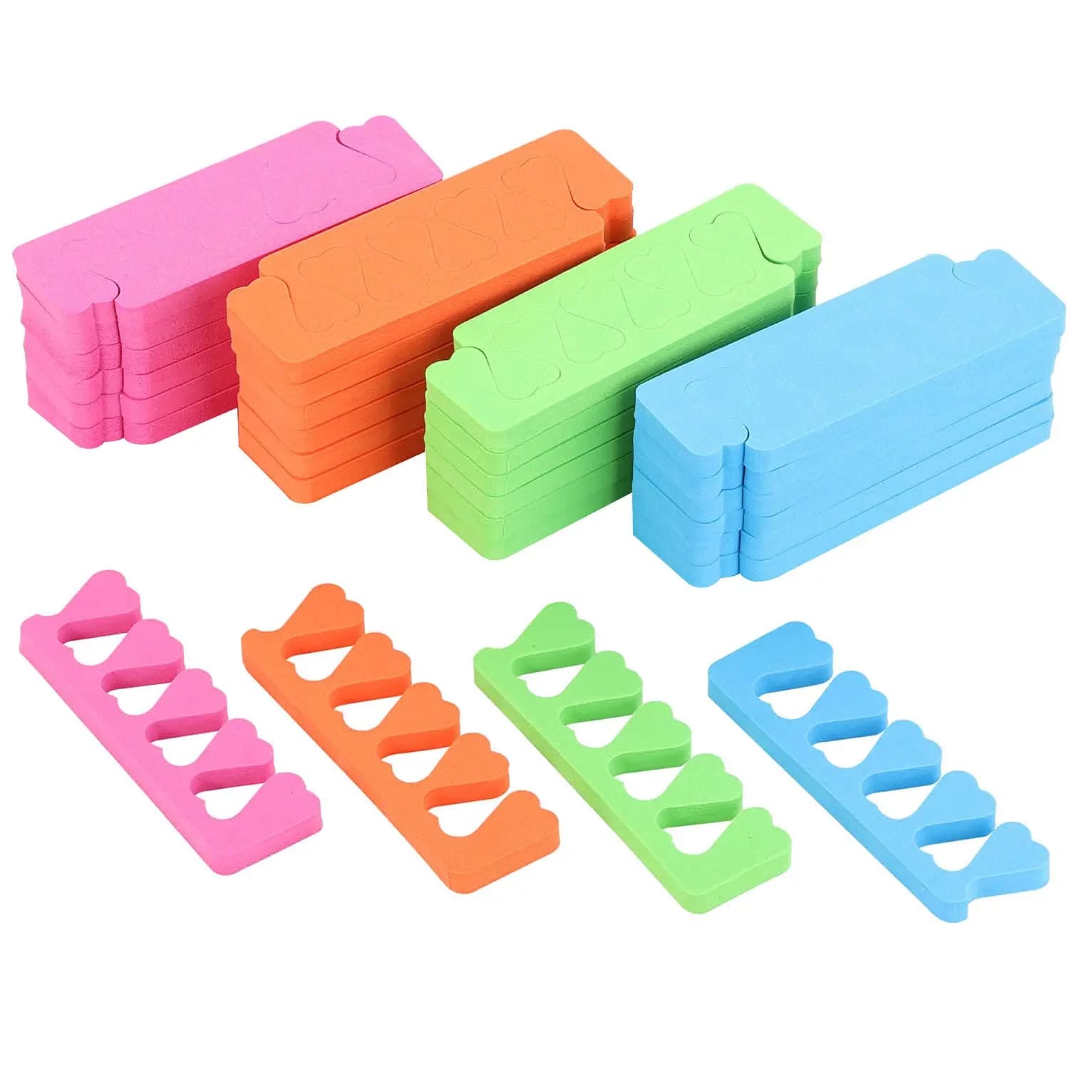 Set di 48 Separatori per Dita in Spugna per Pedicure, Kit Premium per Pittura e Lucidatura Unghie, 4 Colori
