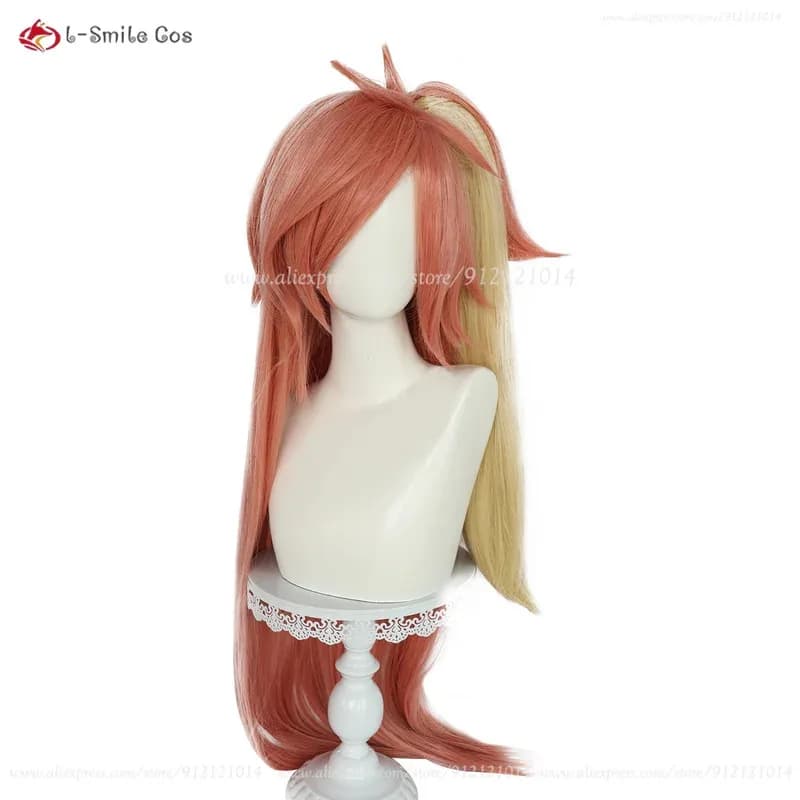 Anime Hotel Cherri Cosplay Parrucche sintetiche resistenti al calore per capelli lunghi arancione marrone scuro oro Halloween + cappuccio per parrucca