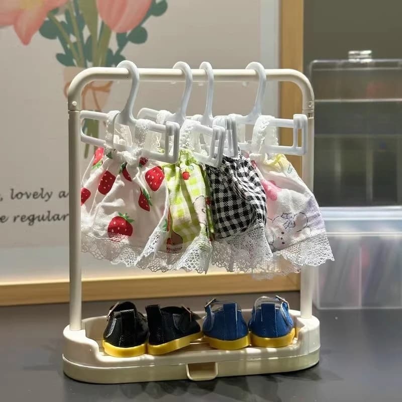 Labububu Mini Clothes rack 10 pieces/set Used for Labubu and other 17 cm dolls Scarpiera Doll accessories Children's toys
