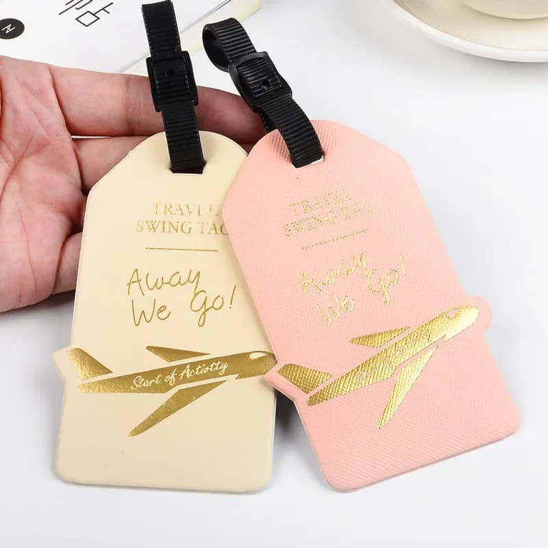 Accessori da viaggio donne uomini etichetta valigia Tag ID indirizzo titolare aereo creativo in pelle PU Tag bagaglio imbarco bagagli