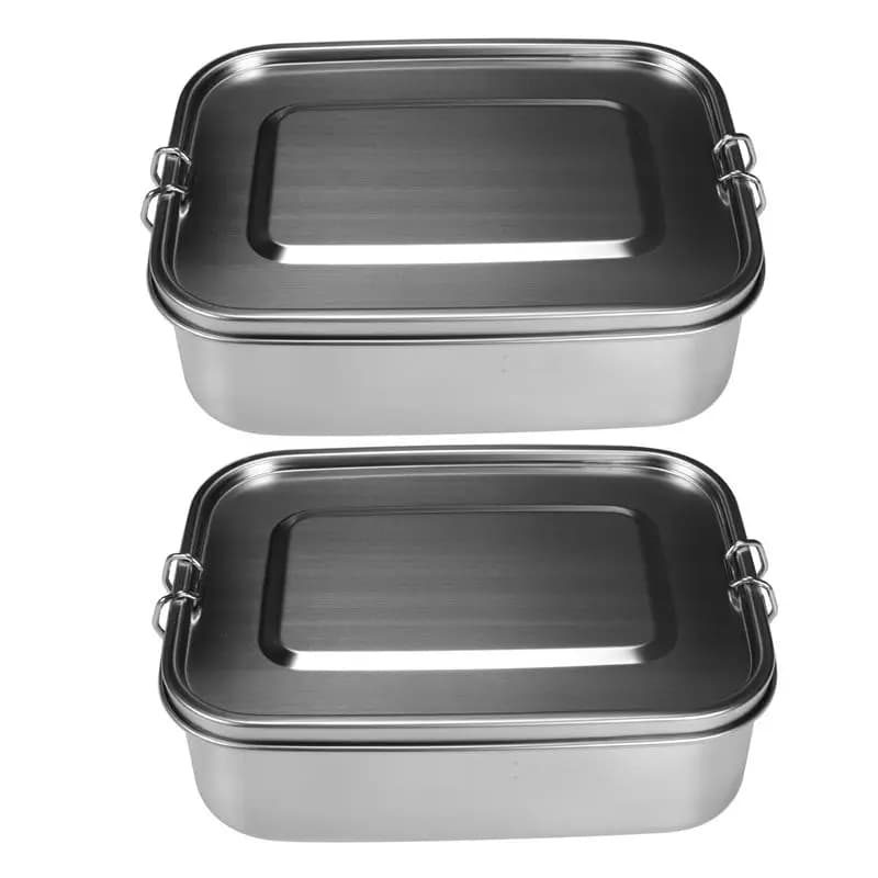 Contenitore per il pranzo Bento Box in acciaio inossidabile AB47-2X, porta pranzo Bento a 3 scomparti per sandwich e due accompagnamenti