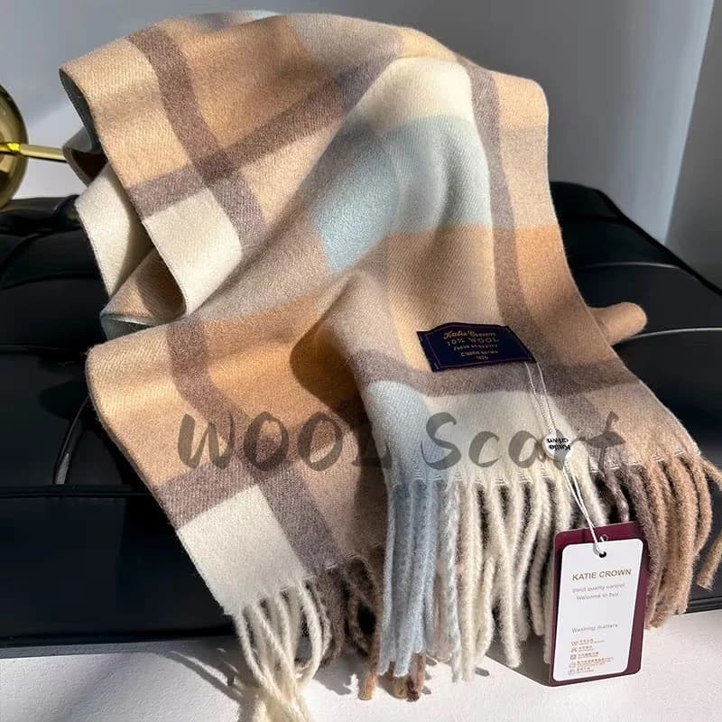2025 NEW Winter Luxury Cashmere Women Plaid Scarf Warm Shawl and Wrap Bandana Pashmina Long Tassel Female Foulard Thick Blanket