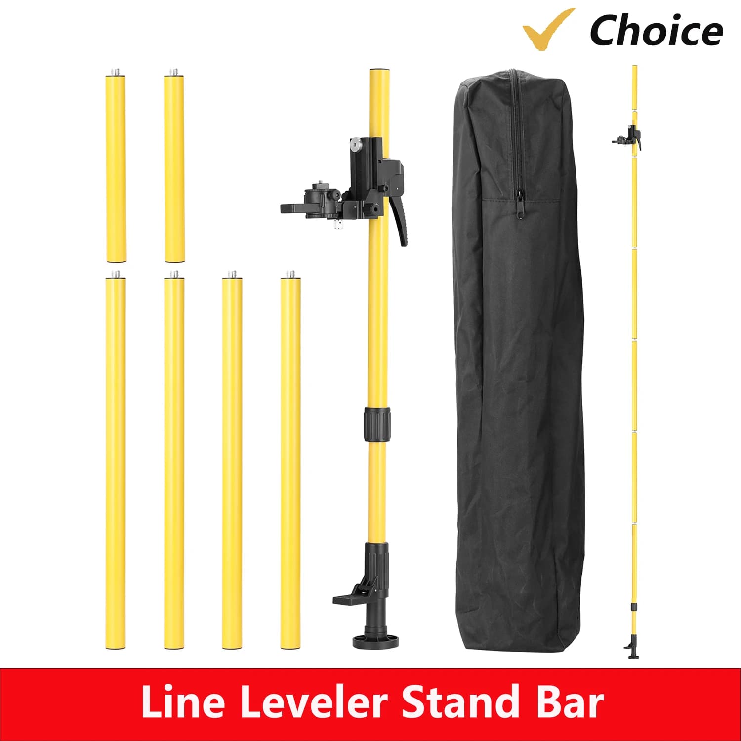 Max 4.2m altezza regolabile Line Leveler Stand Bar staffa telescopica per palo 1/4 ''supporto per estensione del sollevamento del filo per livello Laser