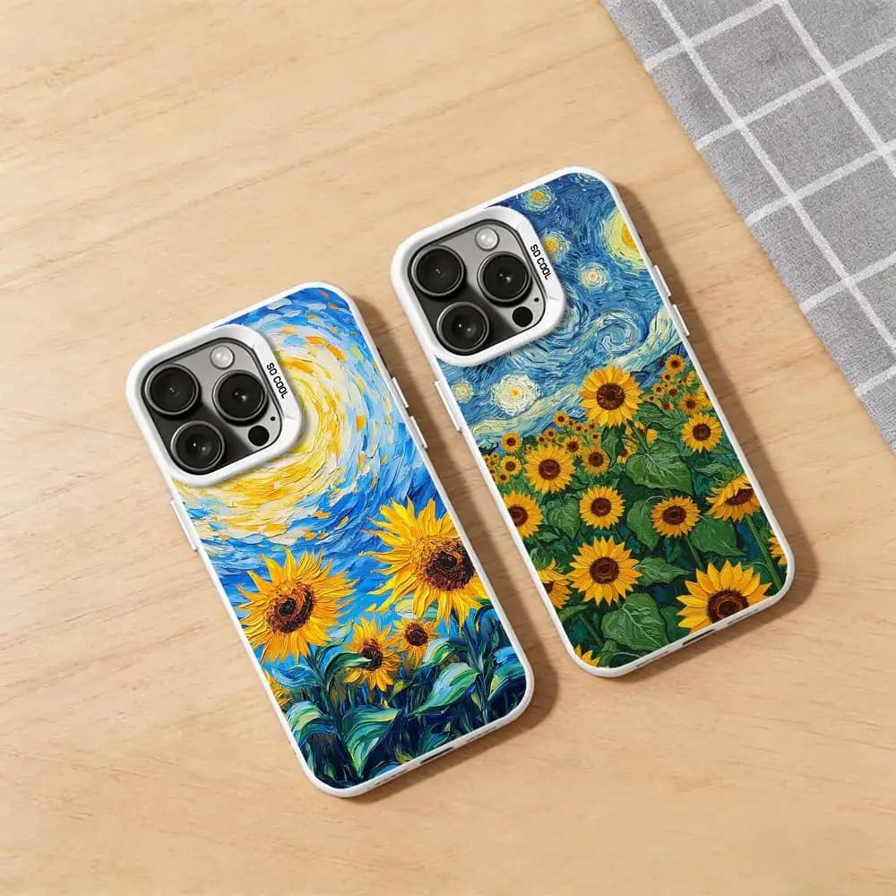 Cover per iPhone in silicone morbido con design Van Gogh per iPhone 17 16 15 14 13 12 11 Pro Plus Max Air Mini X XS