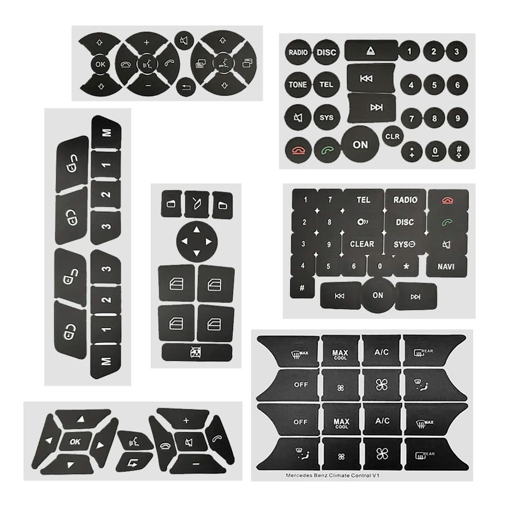 Car Panel Air Condition Switch Button Decals Set For W204 S204 C204 R172 W218 W212 C207 A207 R231 W176 W246 X204 Repair Stickers
