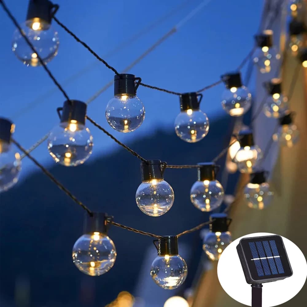 5/7/12M Led Globo Solare Fata Luci Della Stringa Ghirlanda Di Natale Strada Matrimonio Lampadina Lampade All'aperto per Feste Vacanze Giardino Patio