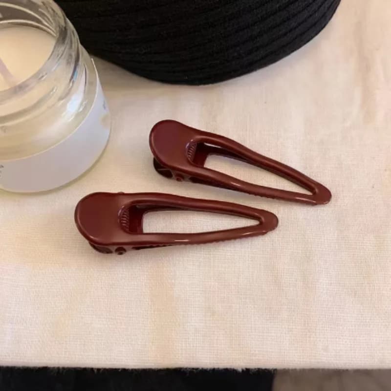2 fermagli festivi per capelli, per frangia e capelli laterali, accessorio per capelli bordeaux per Capodanno e San Valentino, antiscivolo e resistente