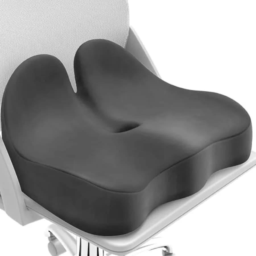 Cuscino per Sedia in Memory Foam per Sedie da Ufficio/Auto/Viaggi Lunghi/Sedia da Scrivania/Gaming, Misura X-Large per Sciatica e Dolore alla Schiena