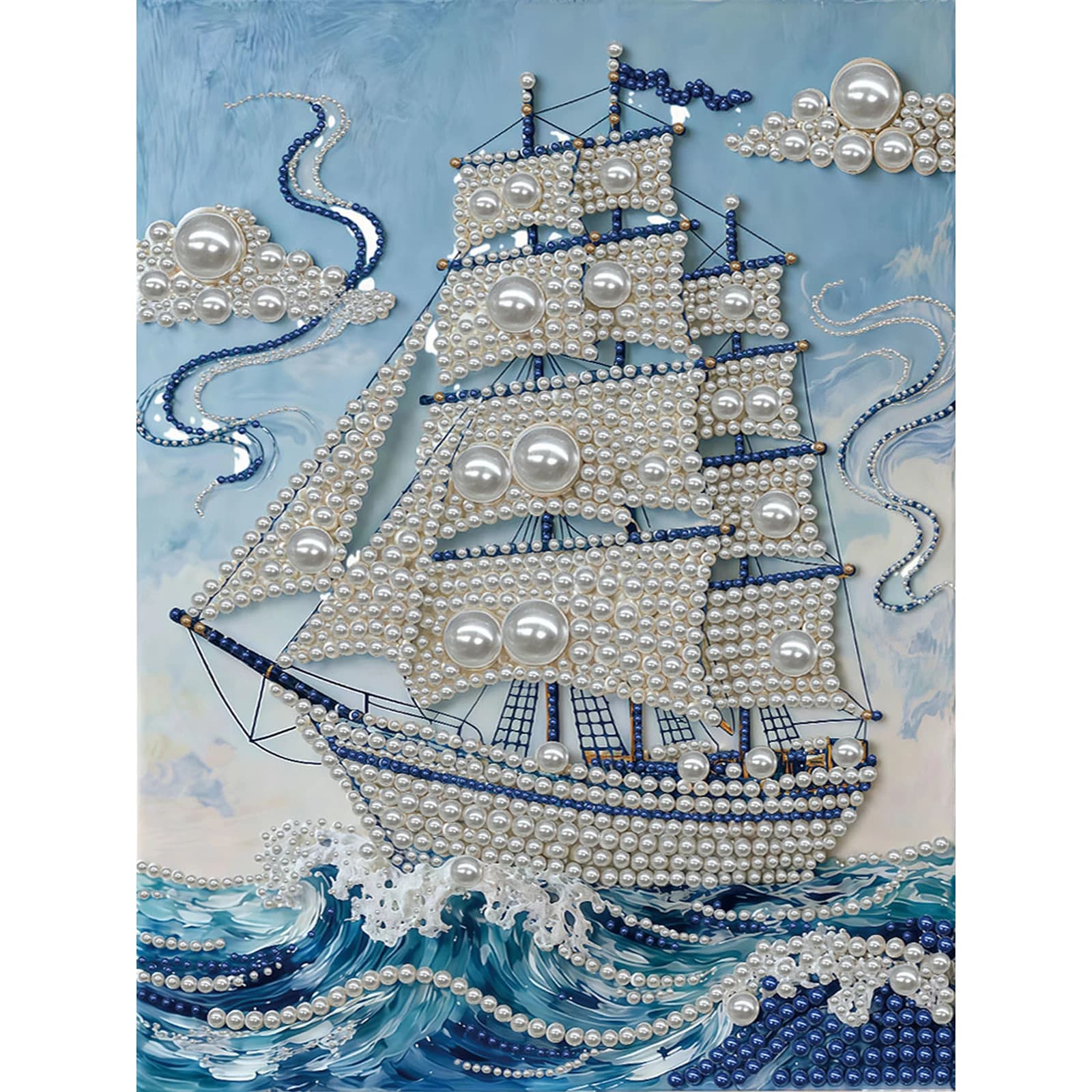Kit per Pittura con Perle Fai-da-Te per Adulti Principianti, Decorazione Murale, Dipinti con Perle e Gemme, Arte e Artigianato con Cornice 30x40cm