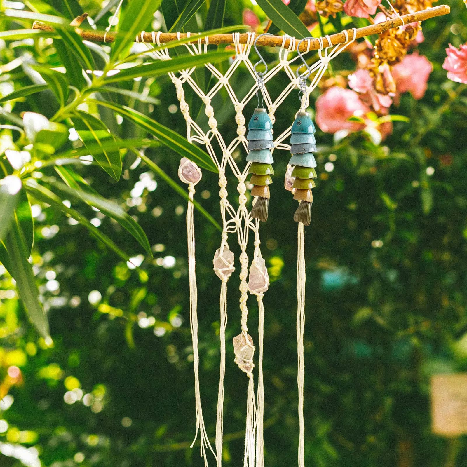 10Pcs S-Shaped Rotating Wind Chime Hooks Metal Swivel Hanging Hooks for Wind Spinners Crystal Ornaments Flower Baskets Garden
