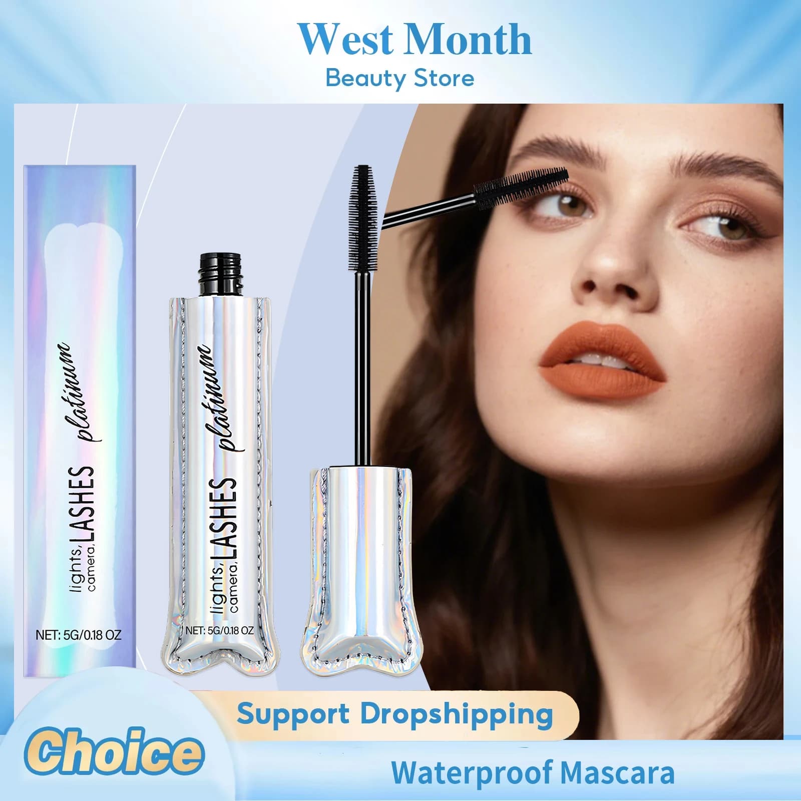Waterproof Eyelash Curling Mascara Thick Length Volumizing Eyelash Extension Black sweat resistant Mascara Long-wearing Eye Makeup