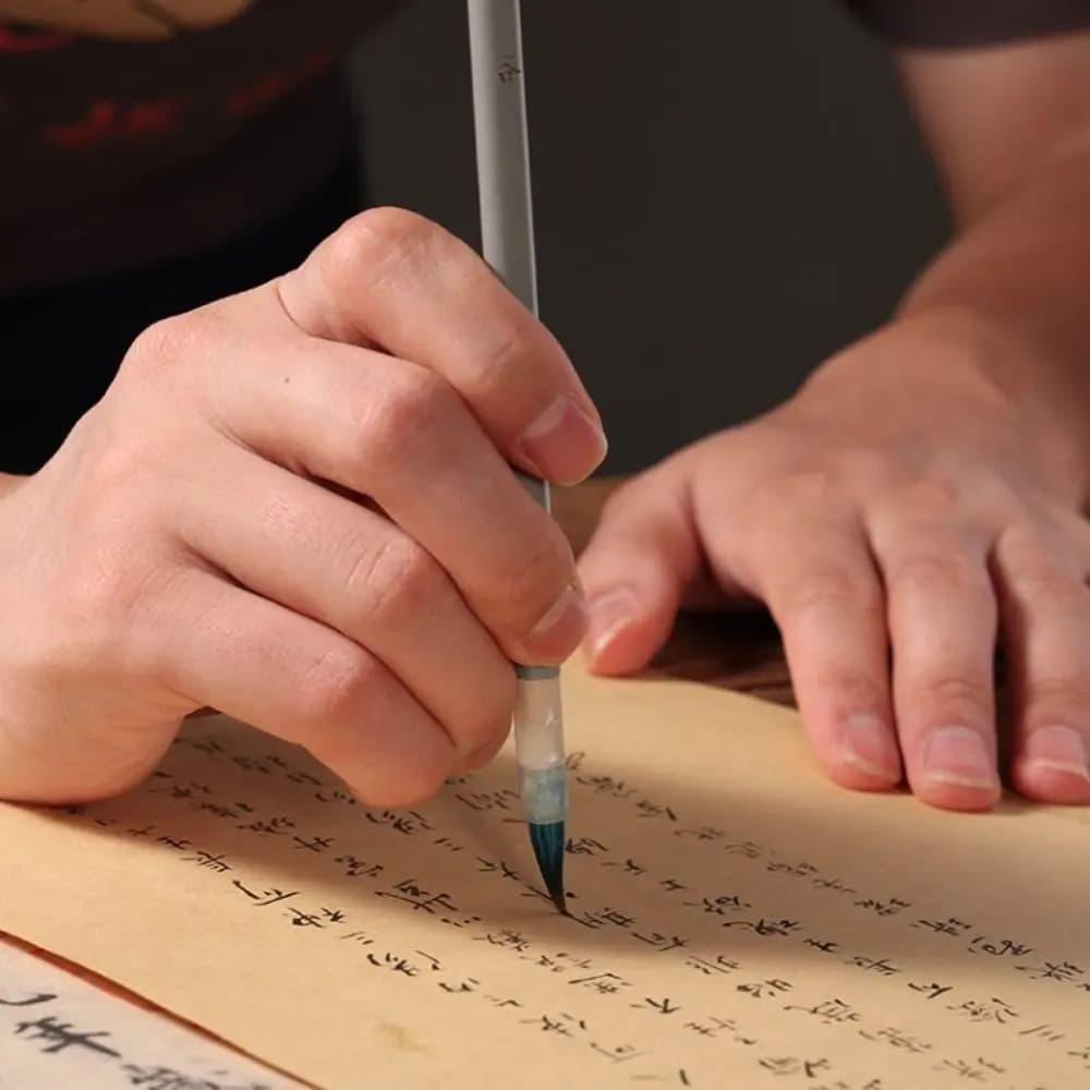 Ancient Oil Watercolor Chinese Calligraphy Brush Wolf Hair Wood Scriptures Writing Brush Oil Painting Art Paint Brush Watercolor
