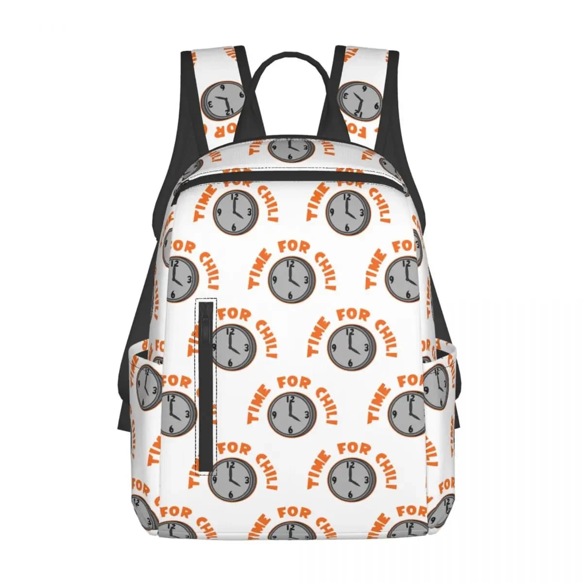 Time For Chili (Orange) Backpack Daypack Kids BookBag School Bag Shoulder Bags for Men Women