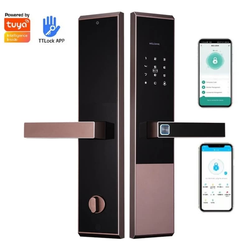 Tuya Password Door Lock Semi-automatic Smart Home Anti-theft Door Homestay and Apartment IC Card Electronic Fingerprint Lock