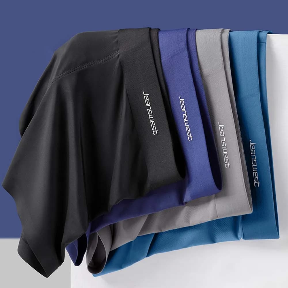 4Pcs Man Panties Quick-Dry Ice Silk Men's Briefs Summer Soft Touch Men's Underpants 3D Cutting U Pouch Design Boxers Shorts
