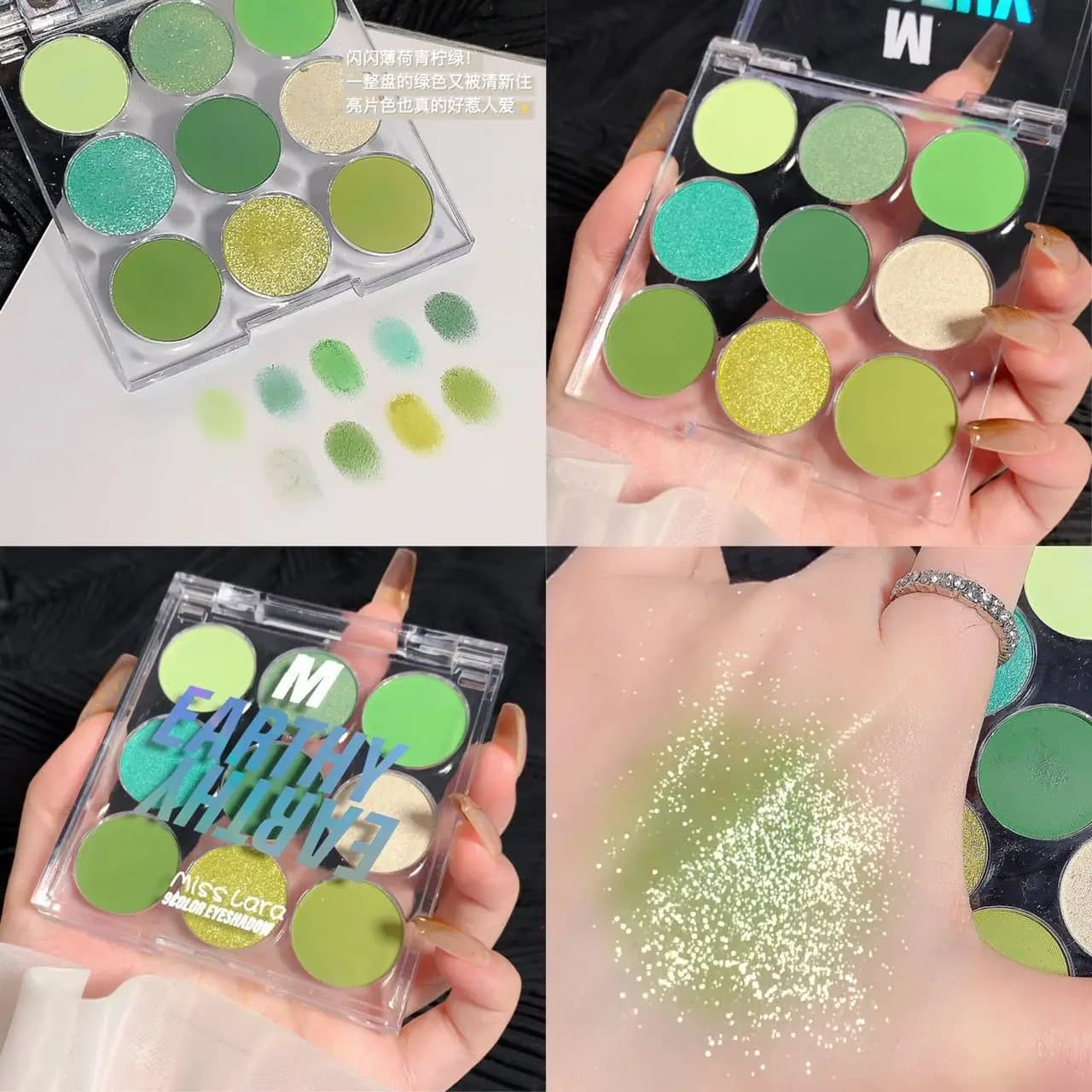 Palette di ombretti con diamanti a 9 colori: scintilla intensa e pigmento opaco, kit per trucco con glitter luccicanti ad alto impatto per palcoscenici per feste