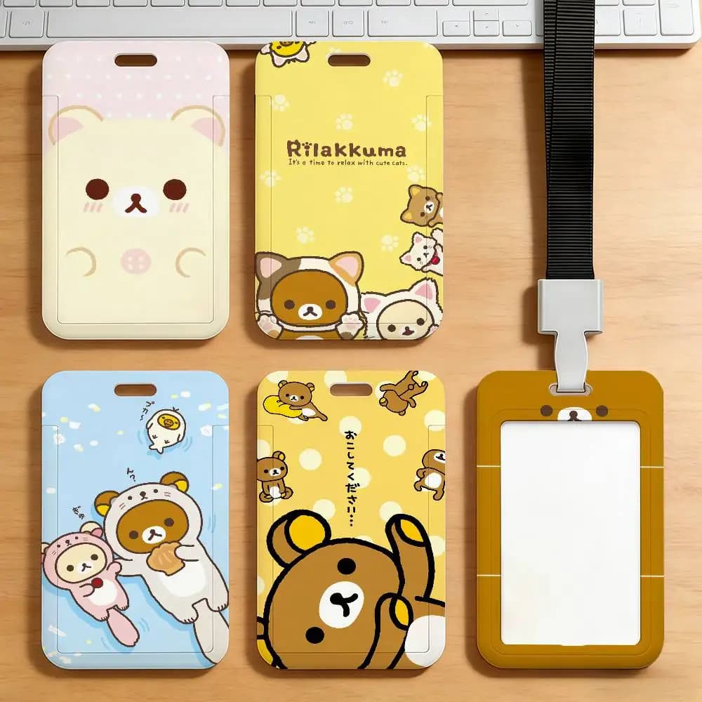 Portacarte Kawaii R-Rilakkuma, Porta Tessere per Studenti, Carte Mensa, Carte di Trasporto Pubblico e Metropolitana
