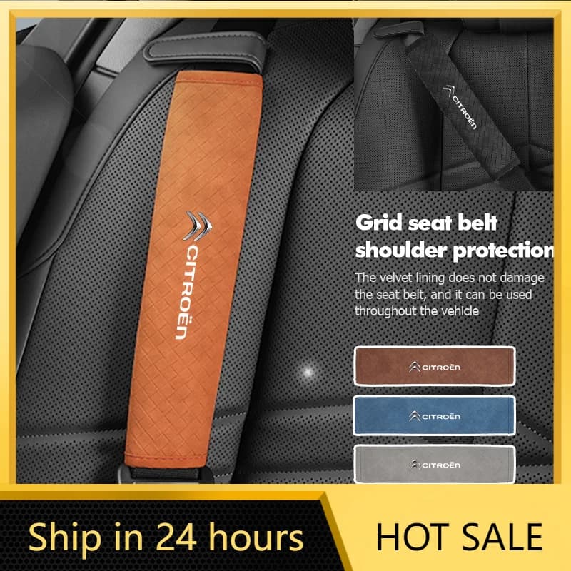 Car Sticker Car Seat Belt Covers Soft Leather Shoulder Pad Backpack Straps For Citroen C4 C3 C5 C1 C2 C6 C4L DS3 DS4 Berlingo Pi