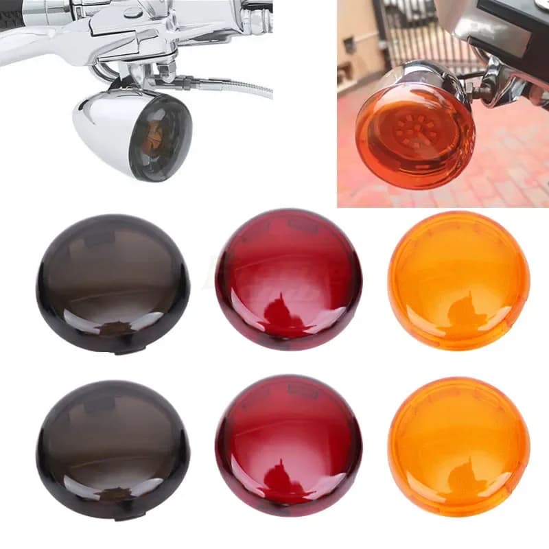 Nero rosso giallo indicatore moto Lens Light Caps Cover per Harley Dyna Softail Electra Glide Road King Sportster 883 1200