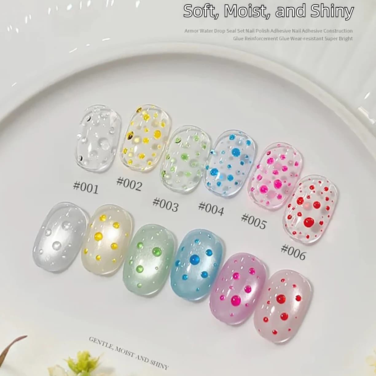 MIANEL 2026 Nuovo Set Top Coat Estivo Effetto Goccia d'Acqua Senza Residui Trasparente Effetto 3D con Top Coat Cristallino Professionale per Unghie