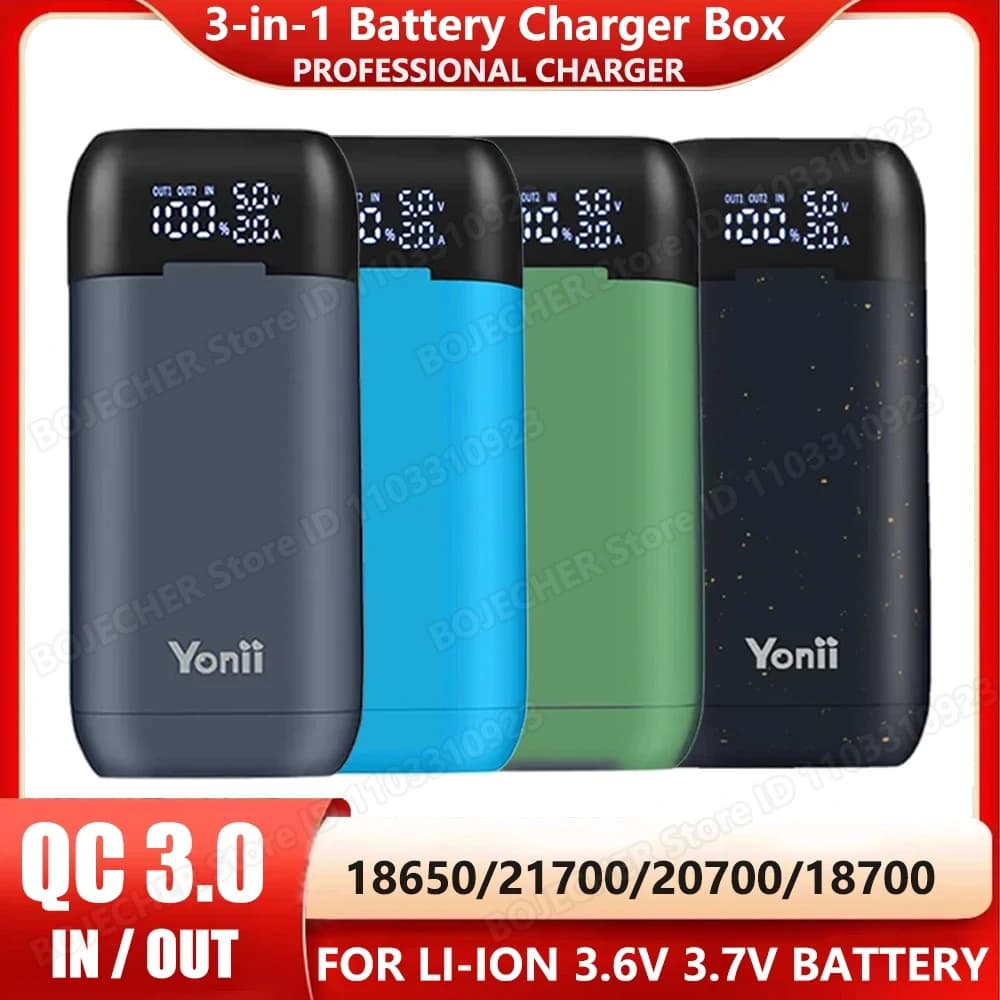 18650 Custodia per caricabatteria Scatola per banca di potere fai-da-te portatile QC3.0 PD 18W Custodia di ricarica rapida per batterie al litio 18650 21700 20700