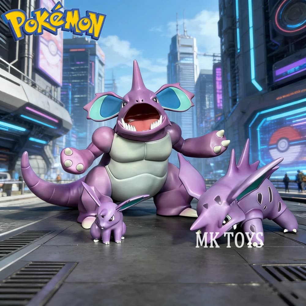 Figure Anime Pokemon Nidoqueen e Nidoking, Statuette in PVC, Ornamenti da Scrivania, Modellini da Collezione, Giocattoli Regalo 2-6cm