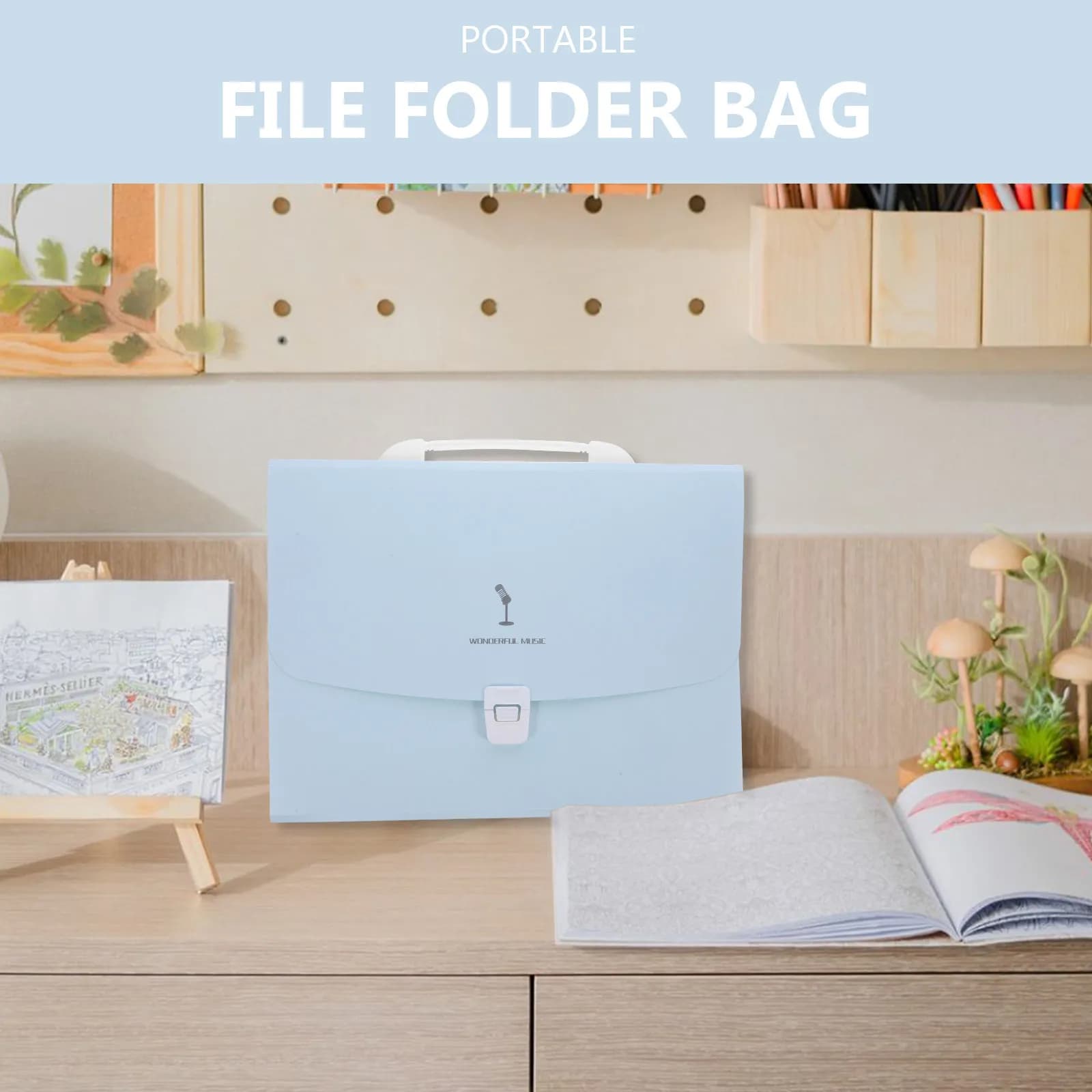 Organizzatore per Cartelle Piccole, Contenitore Leggero in Plastica a Fisarmonica per Documenti da Ufficio e Aula, Facile da Trasportare, Espandibile