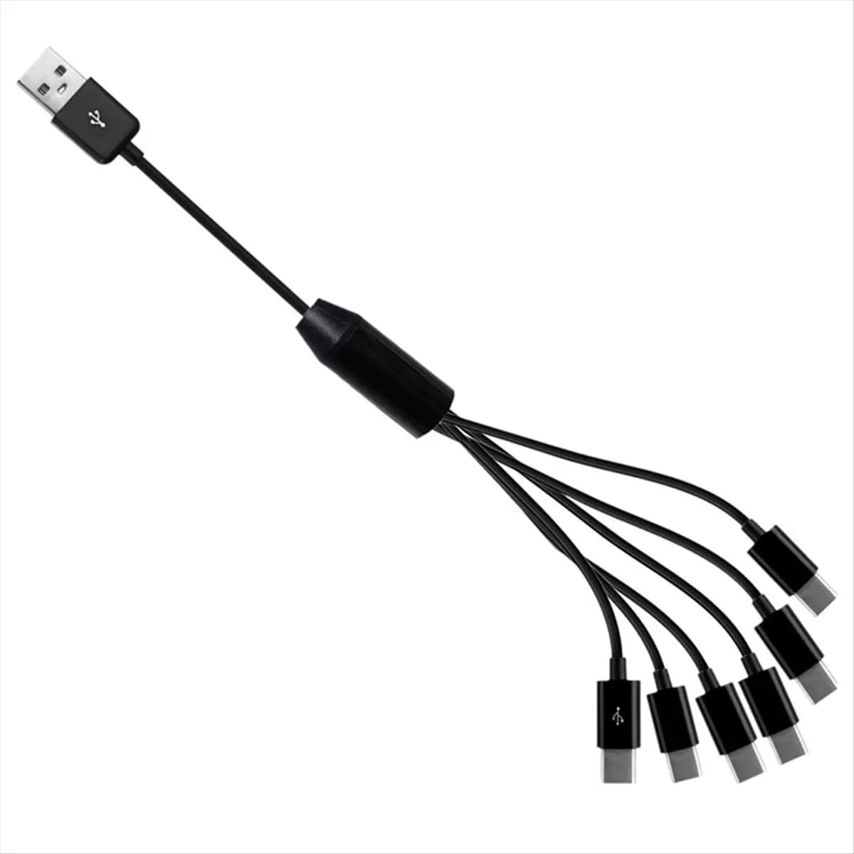 T35C 6-In-1 USB Type C Splitter Cable C Data Transmission Charing Cable for Phone Tablet 1.5m