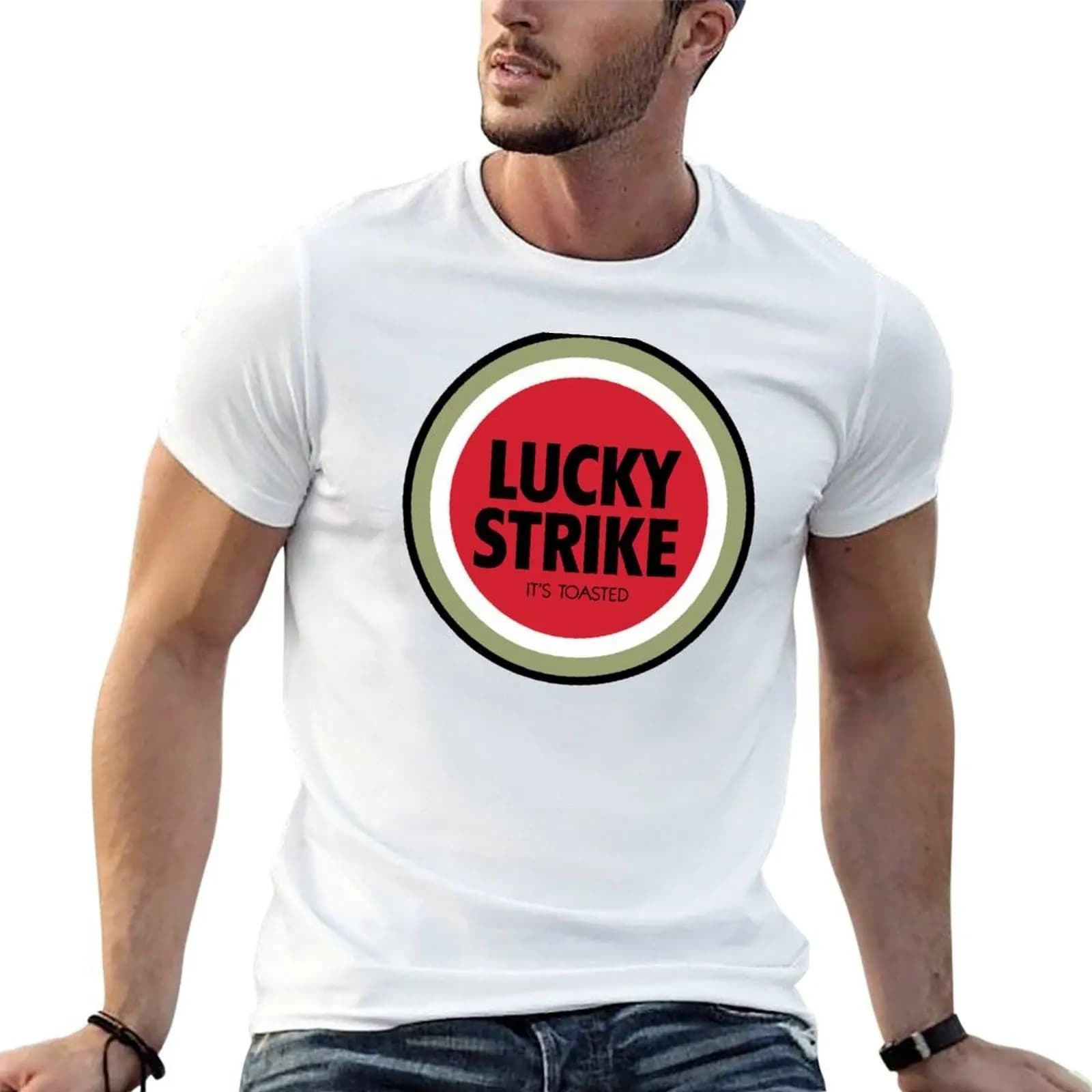 Lucky Strike T-Shirt No Iron Casual Short Sleeve Top