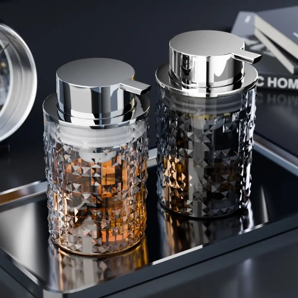 Dispenser di Sapone Portatile a Pressione, Elegante Contenitore con Pompa, Lussuosa Bottiglia in PET per Lozione, per Casa
