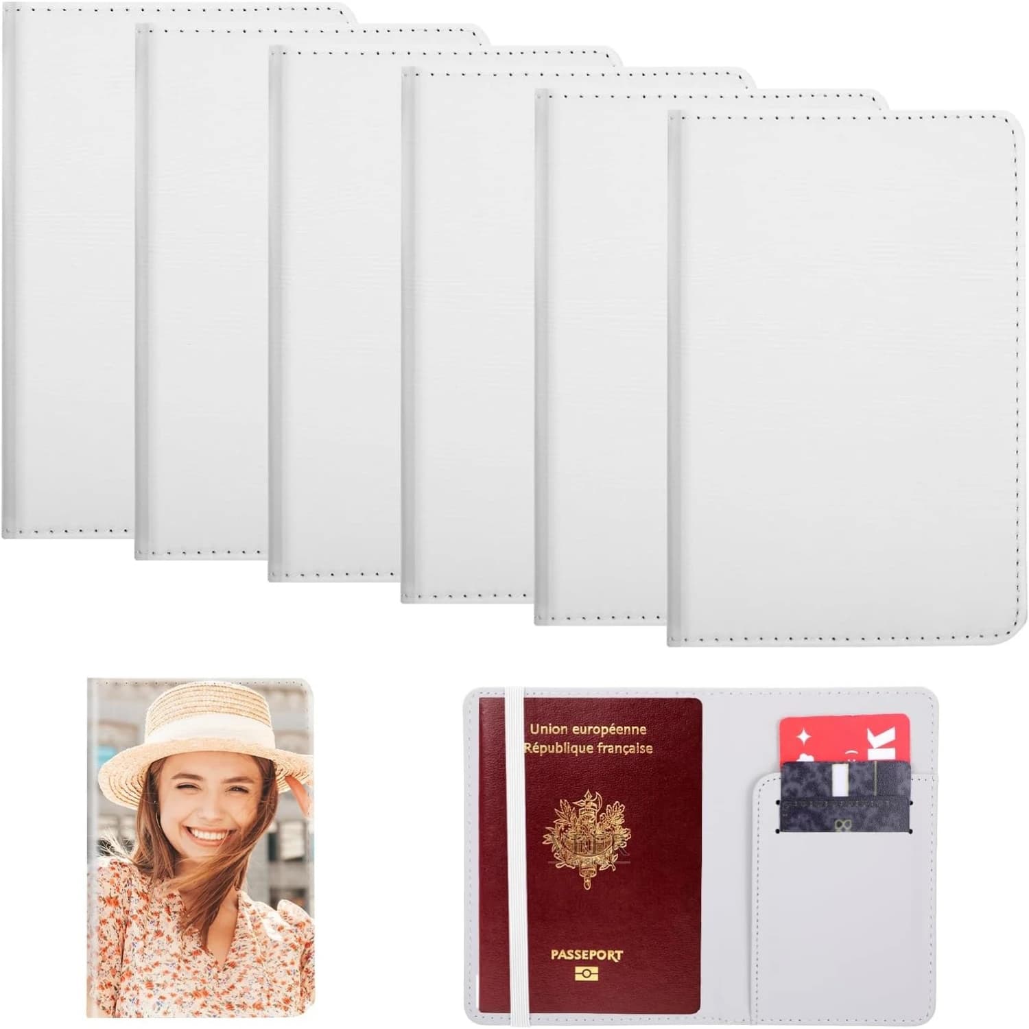 Porta passaporti vuoti per sublimazione da 1/2 pezzi – Copertine da viaggio per trasferimento di calore fai-da-te per regali e artigianato personalizzati