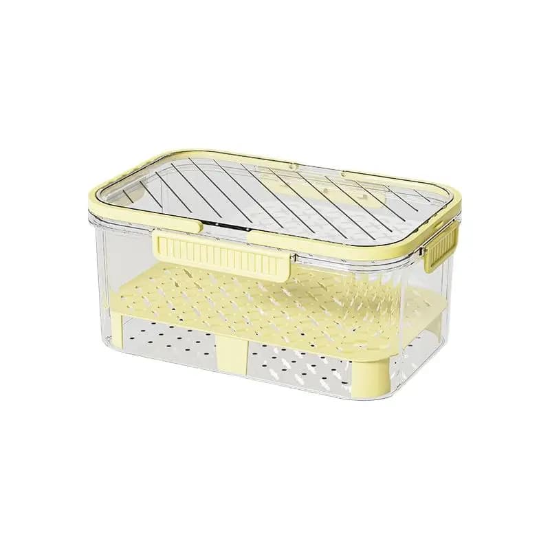 With Handle Leak Proof PET Drain Storage Box Double Layer Food Storage Container Large Capacity