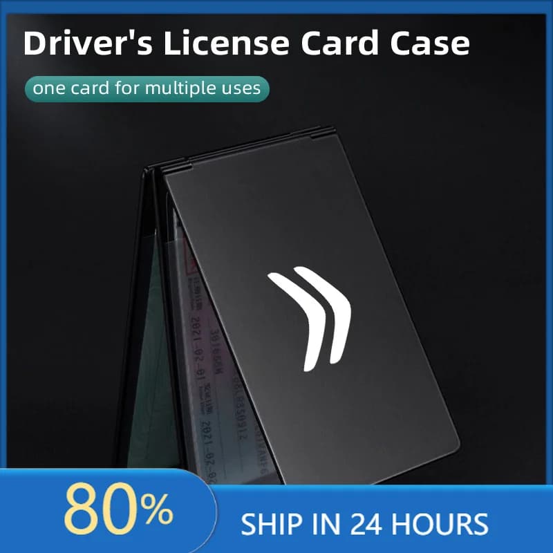 Car Stickers Aluminum Alloy Driver License Holder Ultra-thin Metal Card Bag For Citroen C4 C3 C5 C1 C2 Berlingo Celysee Cactus P