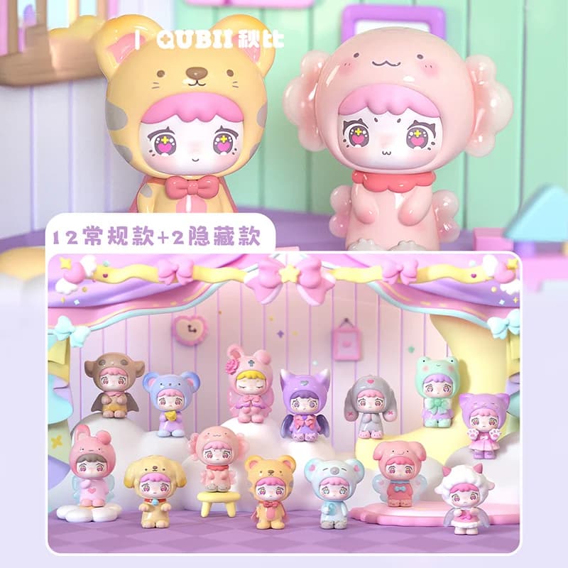 Qubii Blind Box Animali Autunnali Giorno Notte, Ornamento da Collezione Carino, Stile Artigianale, Giocattolo di Tendenza, Decorazione da Scrivania, Regalo per Donne