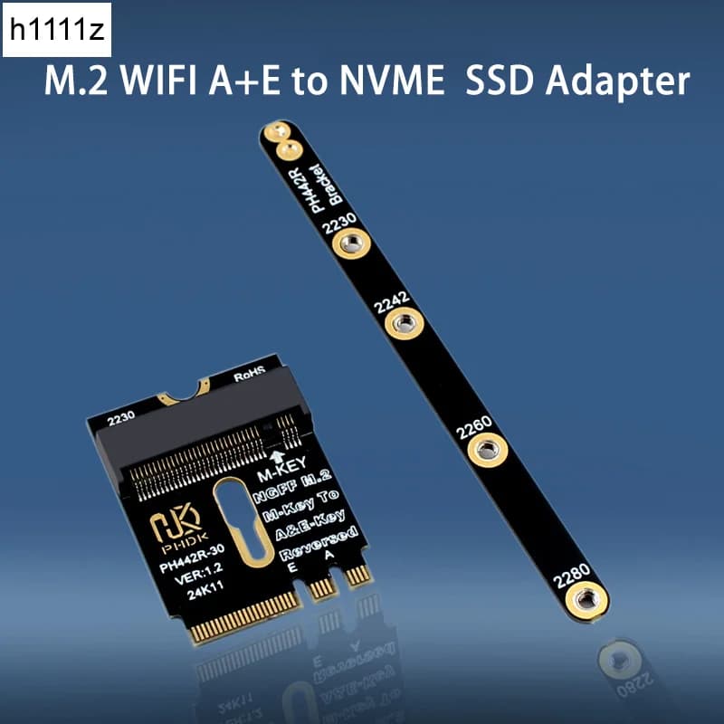 Adattatore SSD M.2 A+E a NVME Interfaccia WIFI M2 Chiave A/E a chiave M Scheda riser PCIE 4.0 con staffa per SSD NVME 2230 2242 2260 2280