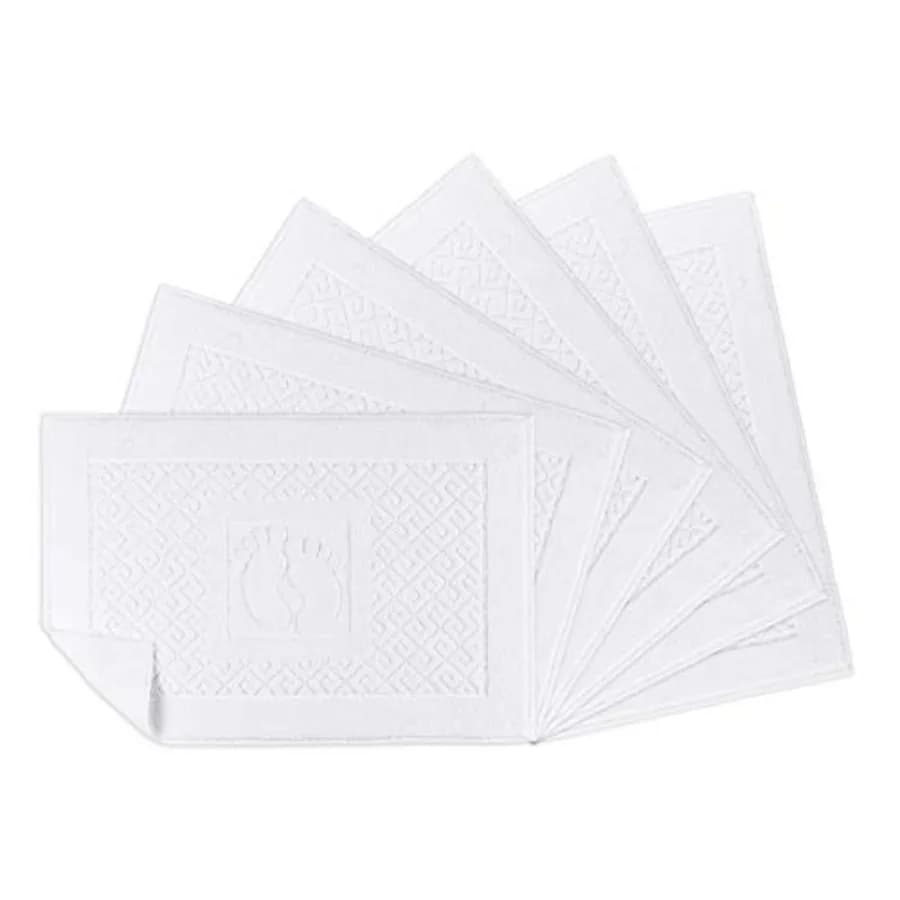 Tappetino da Bagno Bianco - Tappeti Lavabili per Vasca, Doccia e Lavandino - Asciugamani in Cotone 100% - Perfetti per la Casa