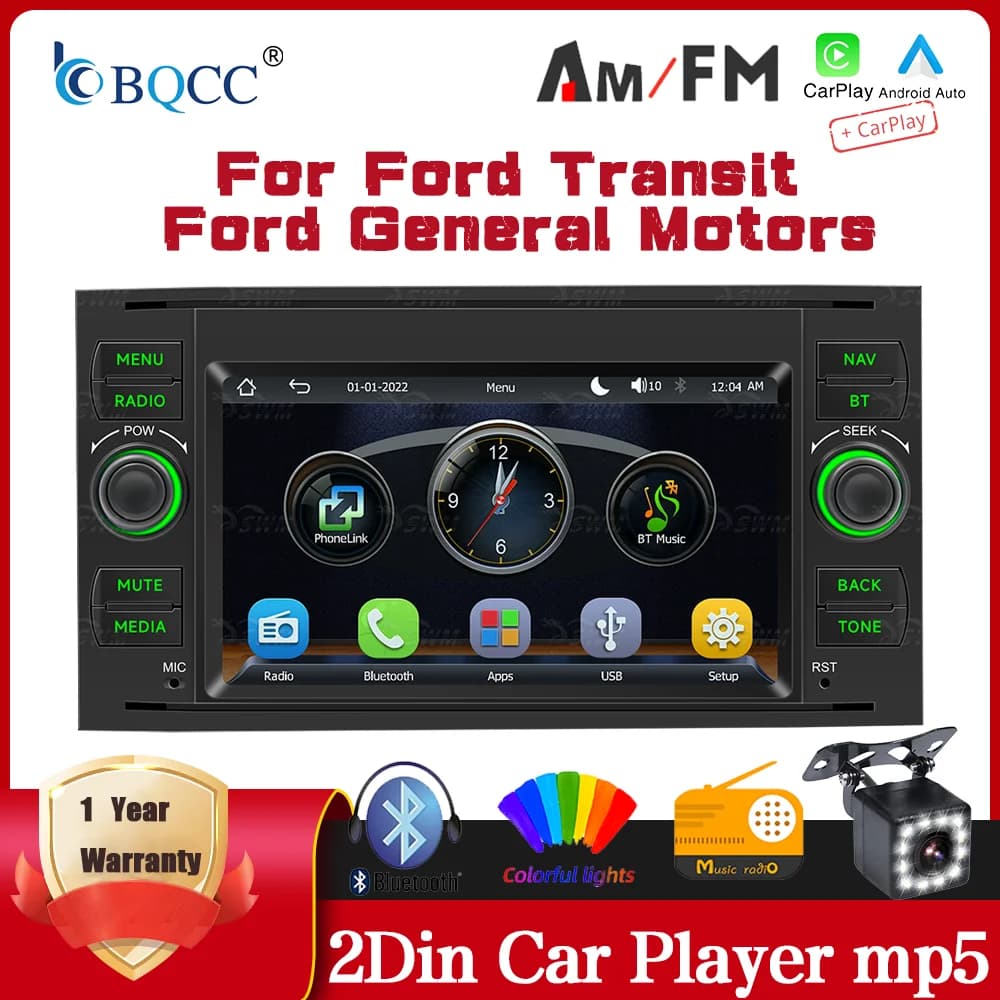 BQCC Lettore MP5 da 7 Pollici per Ford Transit, Stereo Dedicato con Supporto USB e Ingresso AUX, Lettore Multimediale per Veicoli