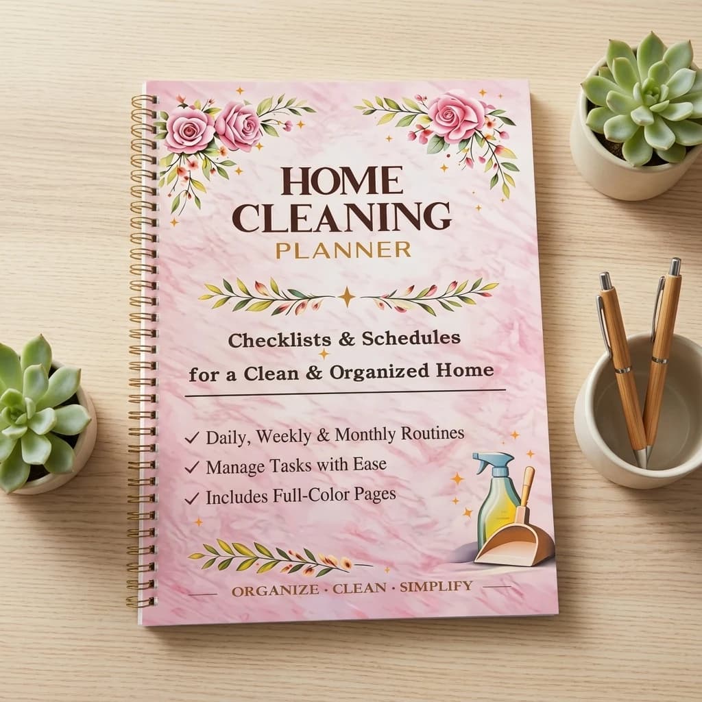 Household Cleaning Planner Notebook For Women Modular Design Daily Schedule Notepad With Thick Paper