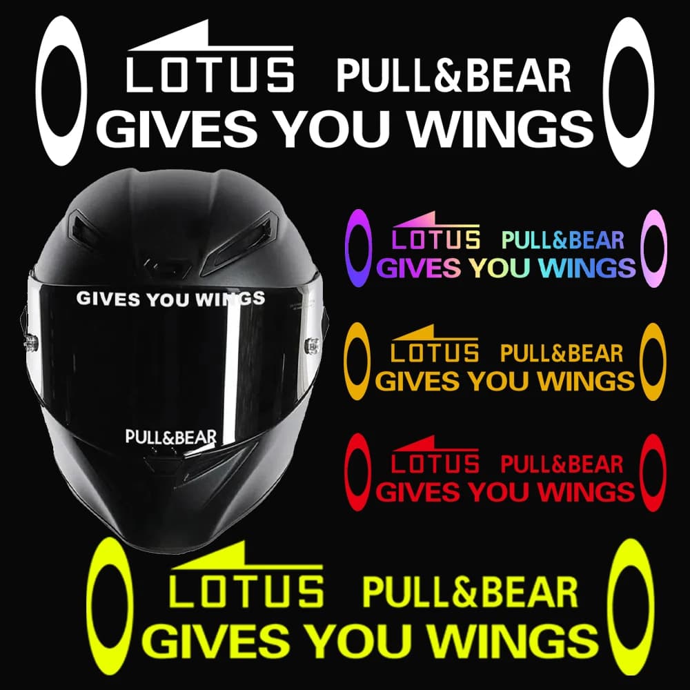 GIVES YOU WINGS Adesivi riflettenti per moto per casco da corsa Moto Parabrezza anteriore Accessori decorativi per il corpo laterale Decalcomanie