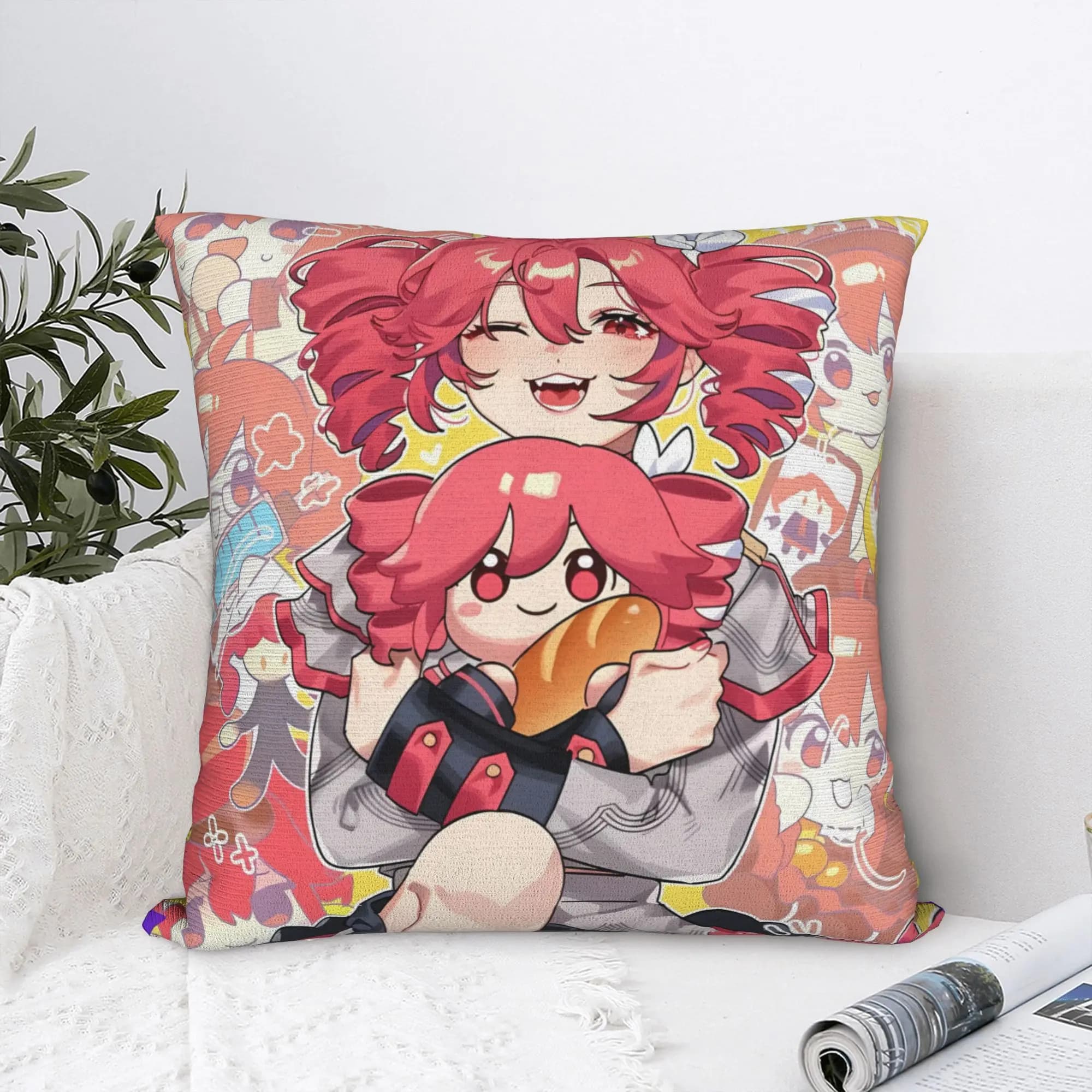 Teto Kasane Chibi Cartoon Anime Pillow Case Soft Pillow Cover For Sofa Couch Bed Living Room Morden Pillowcases