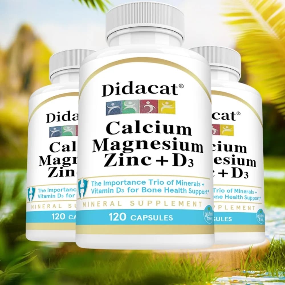 Calcium Magnesium Zinc + D3 Supplement, for Complete Bone, Immune Defense & Sleep Aid, Restful Sleep, Vegan