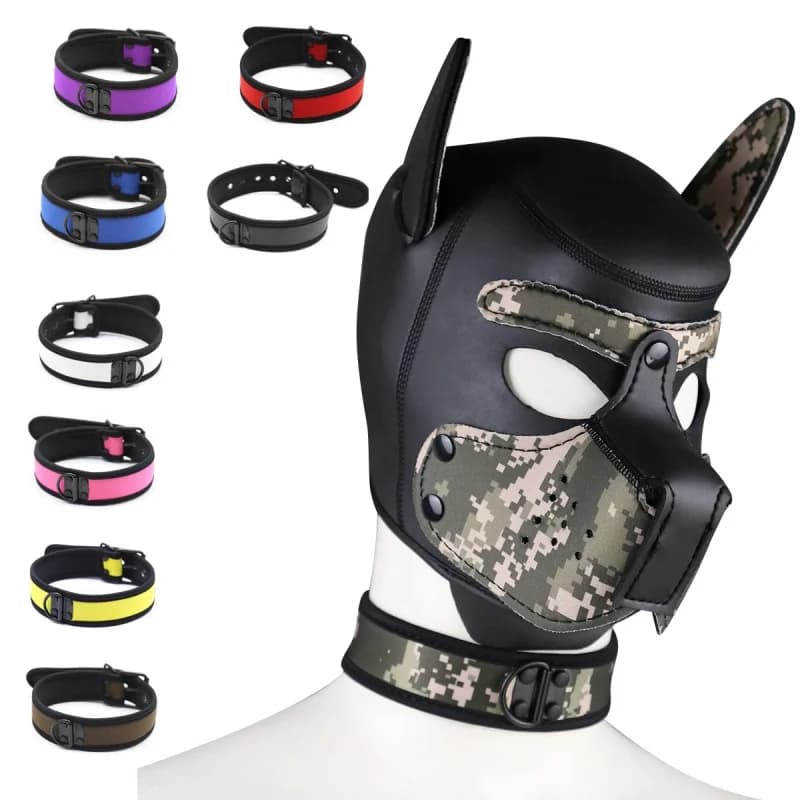 Accessori esotici Collana schiava per cani Collare fetish in neoprene Cintura con imbracatura punk per giochi di coppia Trazione Flirtare Prodotti sexy