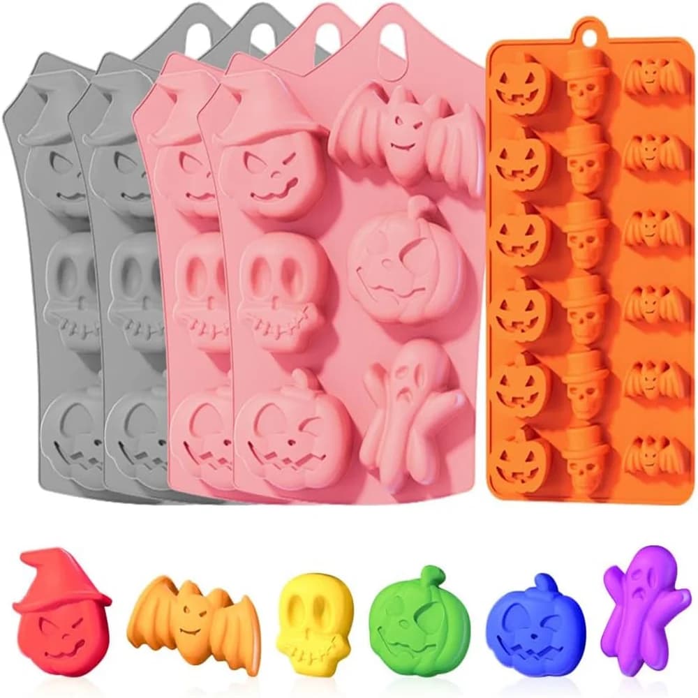 Stampi in silicone per zucca Tema autunnale del Ringraziamento Vassoio per cubetti di ghiaccio Stampo in silicone per muffin Stampo per decorazione torta di raccolta di cioccolato