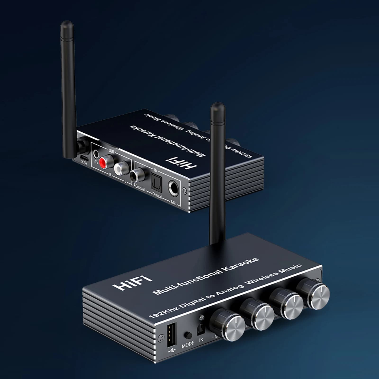 Adattatore audio 5.4 compatibile con Bluetooth con telecomando IR, adattatore wireless per riproduzione da chiavetta USB per altoparlanti e cuffie da auto