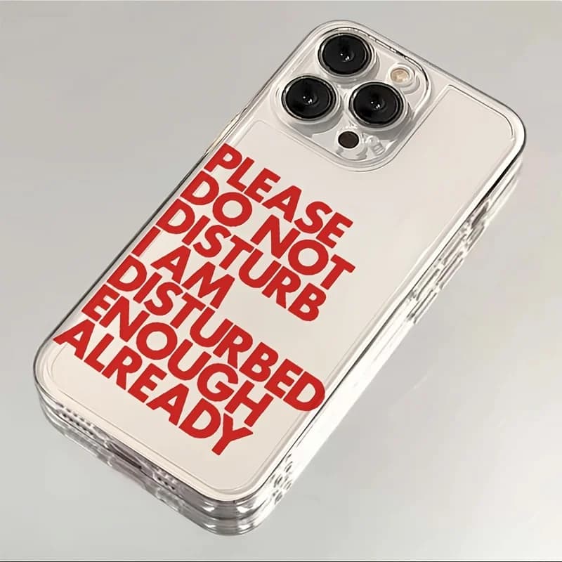 Cool English Words Phone Case For iPhone 17 18 Air 16 15 14 11 Pro Max Plus 13 12 Mini Transparent Shockproof Soft Back Cover