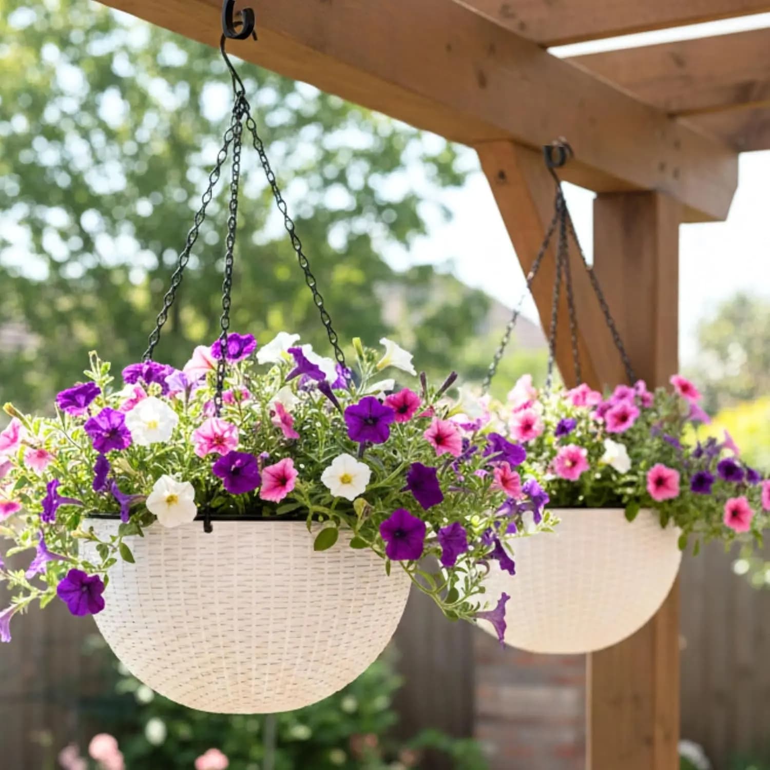 Hanging Pots for Indoor (11in, 2 Pack) Self-Watering Plant Holder