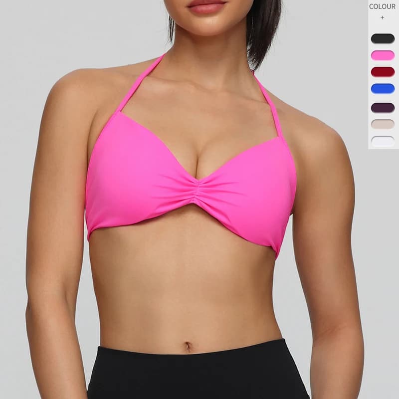 Women's Sports Bra for Fitness & Yoga, Solid Color, Elastic, Soft, Breathable, Rapid Drying, Top Gym Short, Female Training Clothing