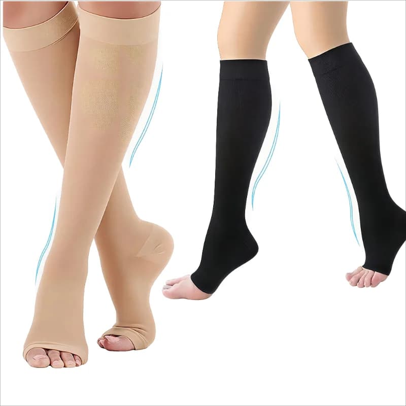 1 Pairs S-XXL Compression Socks Medical Prevent Varicose Veins Toeless Support Hose for Women Men