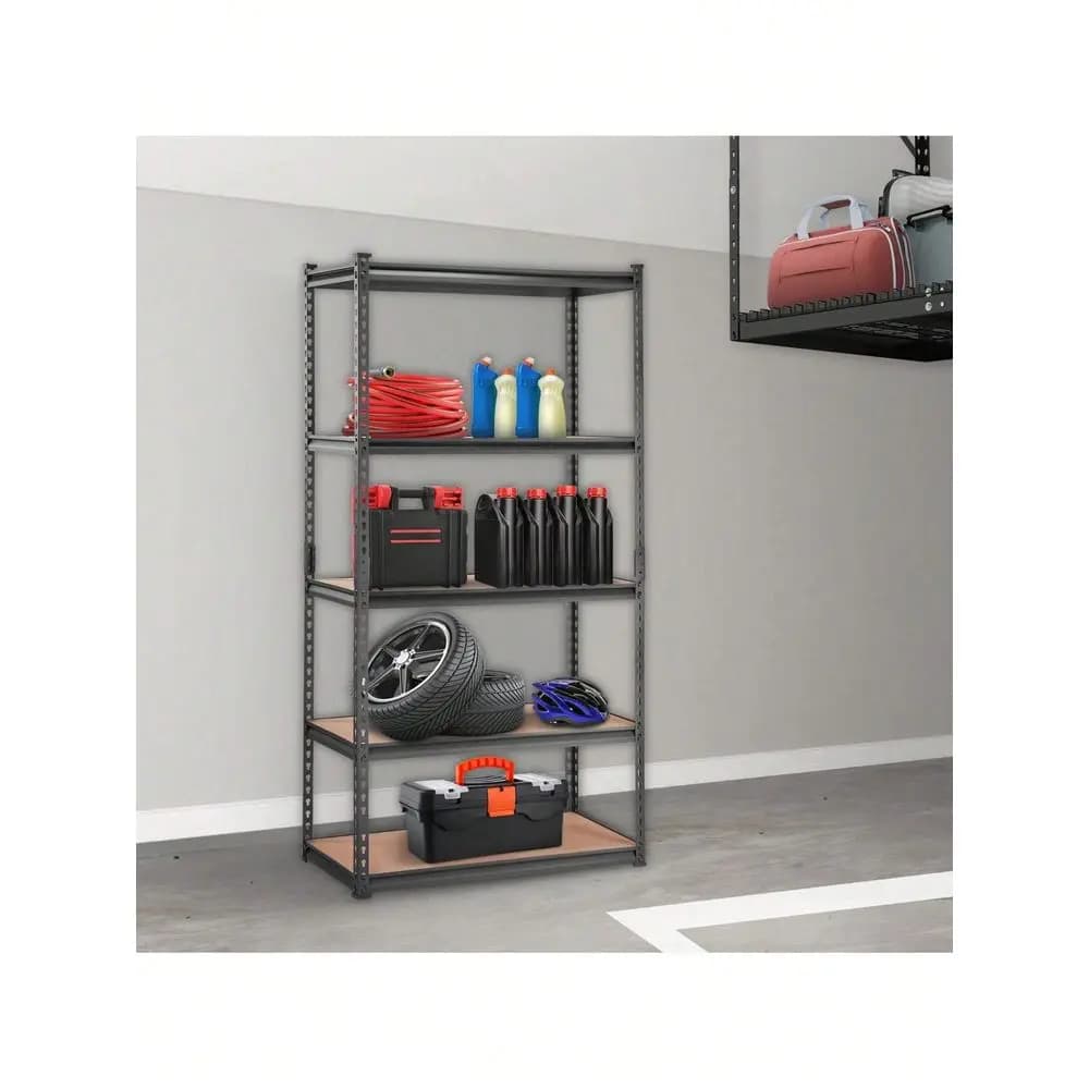 Tier Storage Shelving Unit, 2000 Lbs Capacity, Heavy Duty Garage Shelves Metal Organizer Utility Rack, Black, 30x12x60in To 48x